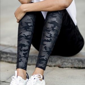 Spanx Faux Leather Camo Leggings